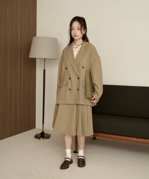 moi tytto（モイテュット）の「ミディ丈セットスカート（スカート・レディース・オレンジ/ナチュラル/ブラウン/チェック・MEDIUM/SMALL）」の8枚目の写真