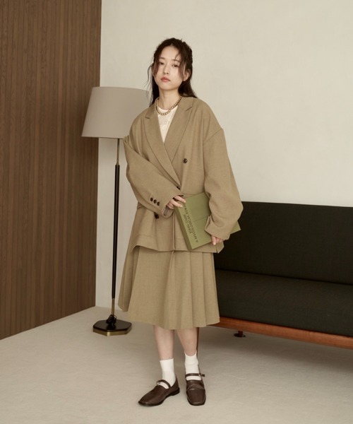 moi tytto（モイテュット）の「ミディ丈セットスカート（スカート・レディース・オレンジ/ナチュラル/ブラウン/チェック・MEDIUM/SMALL）」の11枚目の写真