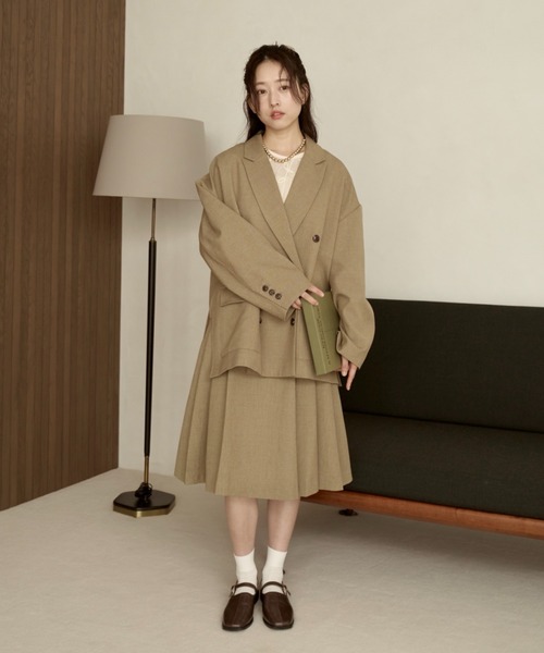 moi tytto（モイテュット）の「ミディ丈セットスカート（スカート・レディース・オレンジ/ナチュラル/ブラウン/チェック・MEDIUM/SMALL）」の12枚目の写真