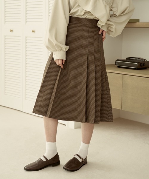 moi tytto（モイテュット）の「ミディ丈セットスカート（スカート・レディース・オレンジ/ナチュラル/ブラウン/チェック・MEDIUM/SMALL）」の16枚目の写真