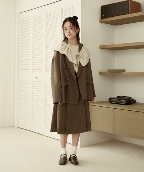 moi tytto（モイテュット）の「ミディ丈セットスカート（スカート・レディース・オレンジ/ナチュラル/ブラウン/チェック・MEDIUM/SMALL）」の21枚目の写真