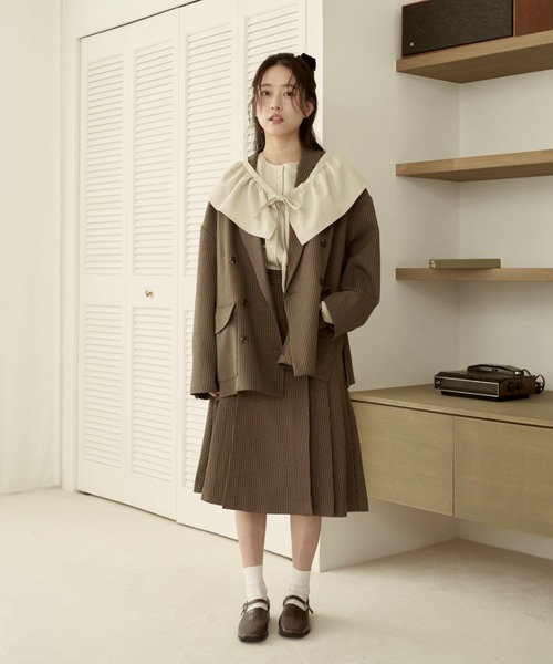 moi tytto（モイテュット）の「ミディ丈セットスカート（スカート・レディース・オレンジ/ナチュラル/ブラウン/チェック・MEDIUM/SMALL）」の22枚目の写真