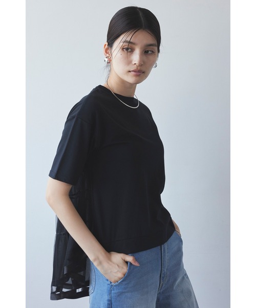 &. NOSTALGIA（アンドドットノスタルジア）の「バックチュールTシャツ（Tシャツ/カットソー・レディース・ブラック/グレー/オフホワイト・M）」の6枚目の写真