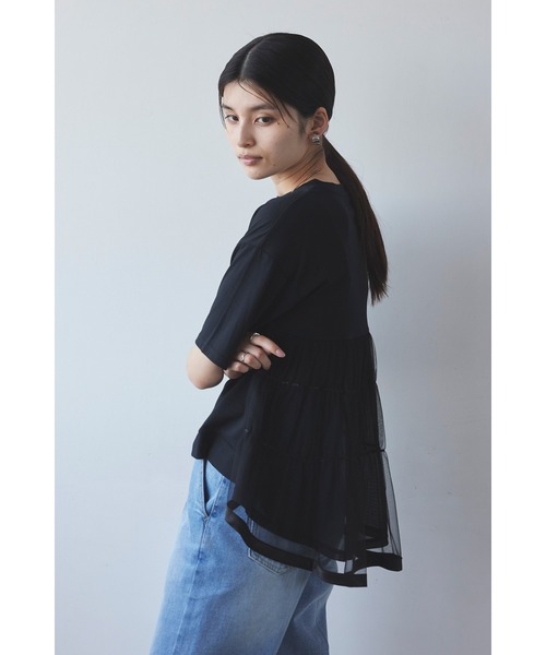 &. NOSTALGIA（アンドドットノスタルジア）の「バックチュールTシャツ（Tシャツ/カットソー・レディース・ブラック/グレー/オフホワイト・M）」の8枚目の写真