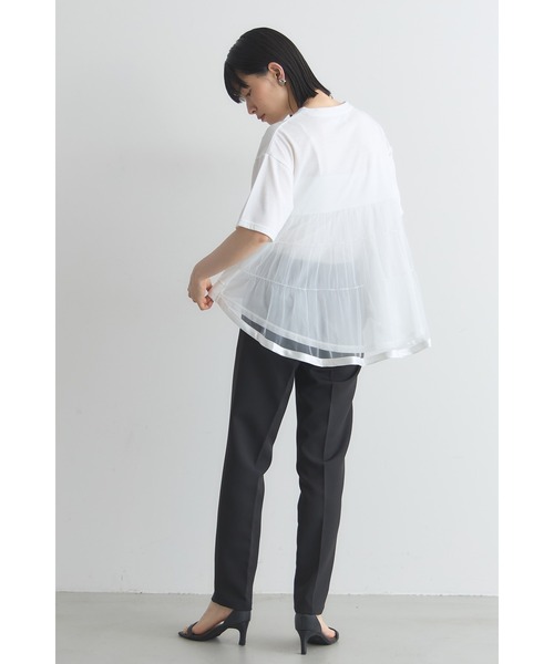 &. NOSTALGIA（アンドドットノスタルジア）の「バックチュールTシャツ（Tシャツ/カットソー・レディース・ブラック/グレー/オフホワイト・M）」の18枚目の写真