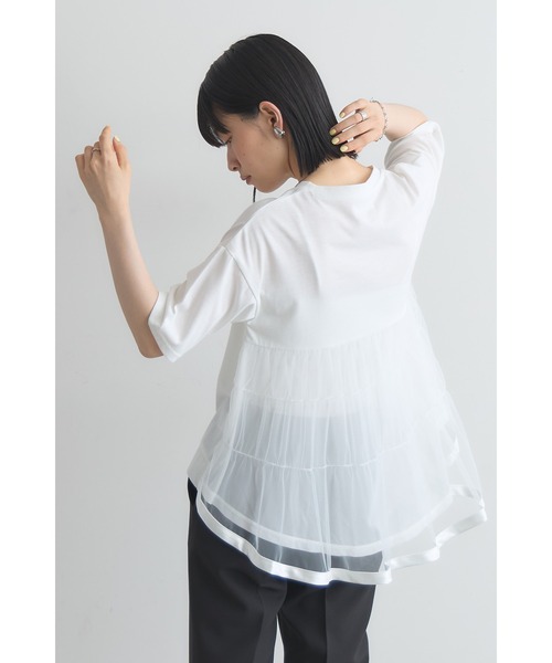 &. NOSTALGIA（アンドドットノスタルジア）の「バックチュールTシャツ（Tシャツ/カットソー・レディース・ブラック/グレー/オフホワイト・M）」の19枚目の写真