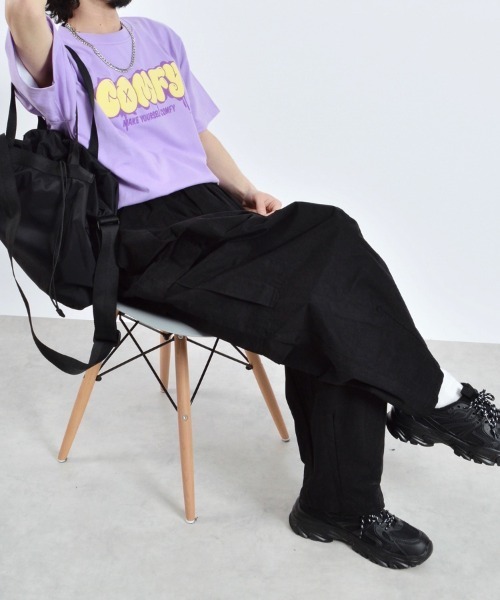 DOUBLE STEAL(ダブルスティール)の「COMFYグラフィックプリントTシャツ(Tシャツ/カットソー・メンズ・パープル/ホワイト/ブラック・MEDIUM/LARGE/X-LARGE)」の10枚目の写真