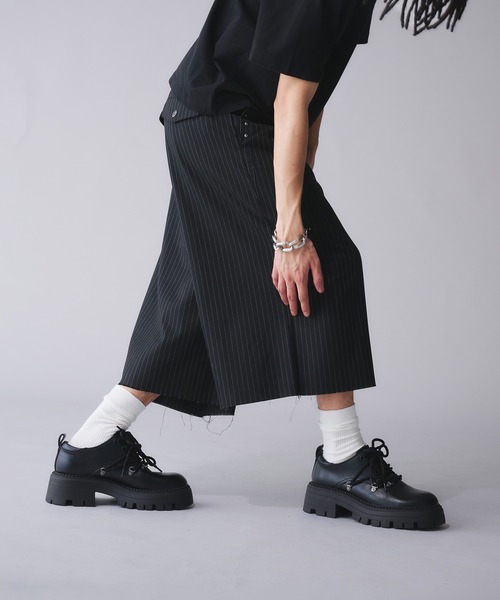 【ANDER HUNK】スタッズデザインバギースラックス 新色追加】Studs Design Baggy Slacks/ スタッズデザインバギー