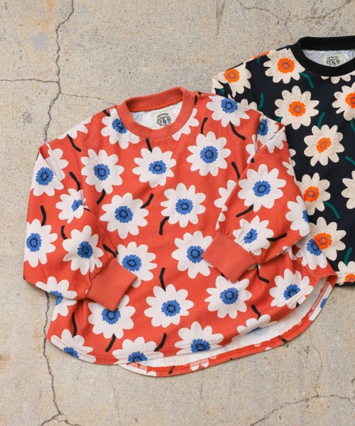 Ocean&Ground（オーシャン&グラウンド）の「ｿｳｶﾞﾗﾌﾟﾘﾝﾄﾗｳﾝﾄﾞTｼｬﾂ（Tシャツ/カットソー・キッズ・チャコール/レンガ/ブラック/マルチ・90/100/110/120/130/140）」の4枚目の写真