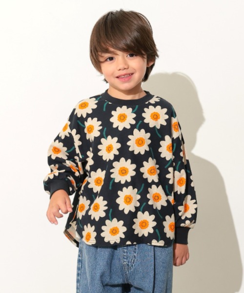 Ocean&Ground（オーシャン&グラウンド）の「ｿｳｶﾞﾗﾌﾟﾘﾝﾄﾗｳﾝﾄﾞTｼｬﾂ（Tシャツ/カットソー・キッズ・チャコール/レンガ/ブラック/マルチ・90/100/110/120/130/140）」の2枚目の写真