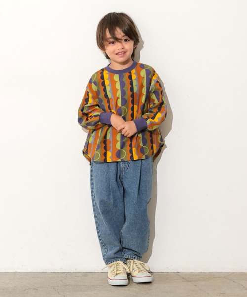 Ocean&Ground（オーシャン&グラウンド）の「ｿｳｶﾞﾗﾌﾟﾘﾝﾄﾗｳﾝﾄﾞTｼｬﾂ（Tシャツ/カットソー・キッズ・チャコール/レンガ/ブラック/マルチ・90/100/110/120/130/140）」の15枚目の写真