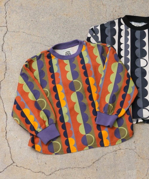 Ocean&Ground（オーシャン&グラウンド）の「ｿｳｶﾞﾗﾌﾟﾘﾝﾄﾗｳﾝﾄﾞTｼｬﾂ（Tシャツ/カットソー・キッズ・チャコール/レンガ/ブラック/マルチ・90/100/110/120/130/140）」の6枚目の写真