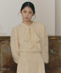 Olu. | スパンコールレースリボンタイブラウス(シャツ/ブラウス)