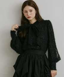 シャツ/ブラウス（ブラック/黒色系・リボン）ファッション通販 - ZOZOTOWN