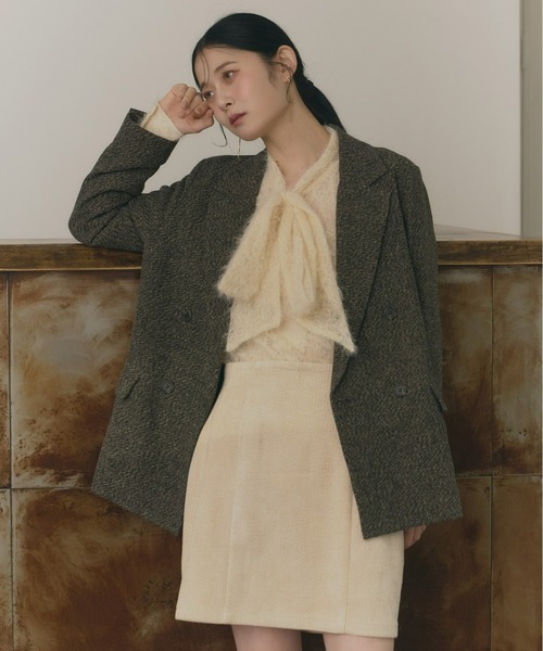 Olu.（オルドット）の「スパンコールレースリボンタイブラウス（シャツ/ブラウス・レディース・ブルー/アイボリー/ブラック・FREE）」の6枚目の写真