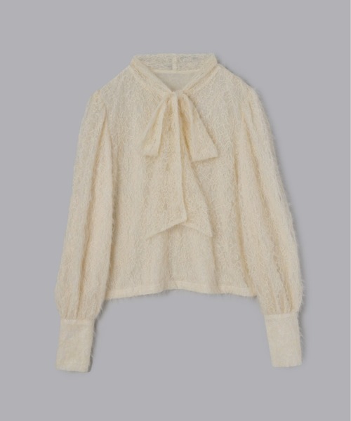 Olu.（オルドット）の「スパンコールレースリボンタイブラウス（シャツ/ブラウス・レディース・ブルー/アイボリー/ブラック・FREE）」の11枚目の写真