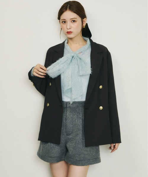 セール】スパンコールレースリボンタイブラウス（シャツ/ブラウス