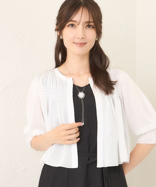 TO BE CHIC シャーリングショート ボレロ　新品 セール】シャーリングショート ボレロ（カーディガン/ボレロ）｜TO BE