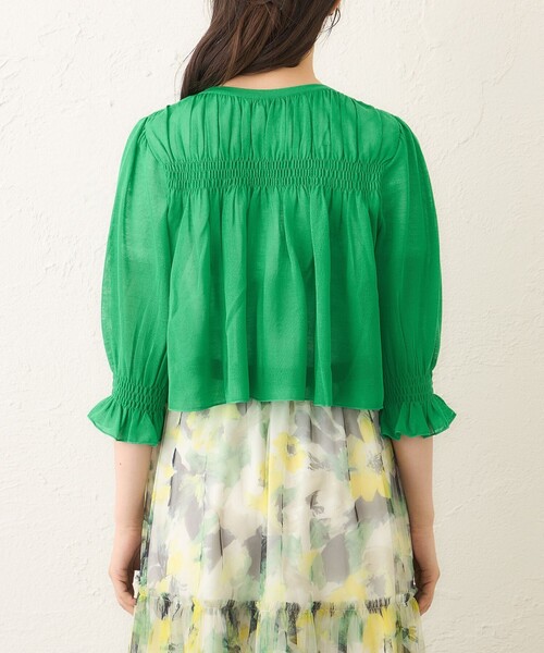 TO BE CHIC シャーリングショート ボレロ　新品 シャーリングショート ボレロ(トップス)｜TO BE CHIC(トゥー ビー