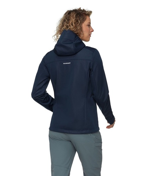 Mammut(マムート)の「アルティメイト 8 ソフトシェル フーデッド ジャケット アジアンフィット / Ultimate VIII SO Hooded Jacket AF Women(ブルゾン・レディース・ネイビー/ブラック・LARGE/MEDIUM/SMALL)」の6枚目の写真