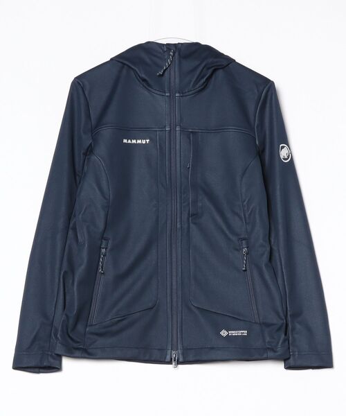 Mammut(マムート)の「アルティメイト 8 ソフトシェル フーデッド ジャケット アジアンフィット / Ultimate VIII SO Hooded Jacket AF Women(ブルゾン・レディース・ネイビー/ブラック・LARGE/MEDIUM/SMALL)」の15枚目の写真