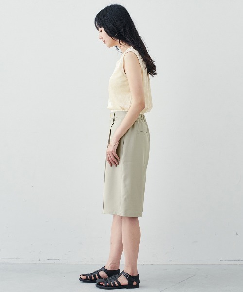MEDE19F(メデジュウキュウ)の「BRAND NEW MIX STYLE ダブルウエストデザインのリネンライクハーフパンツ〈サンドベージュ〉(その他パンツ・レディース・サンドベージュ・3L/LL/L/M/S)」の6枚目の写真