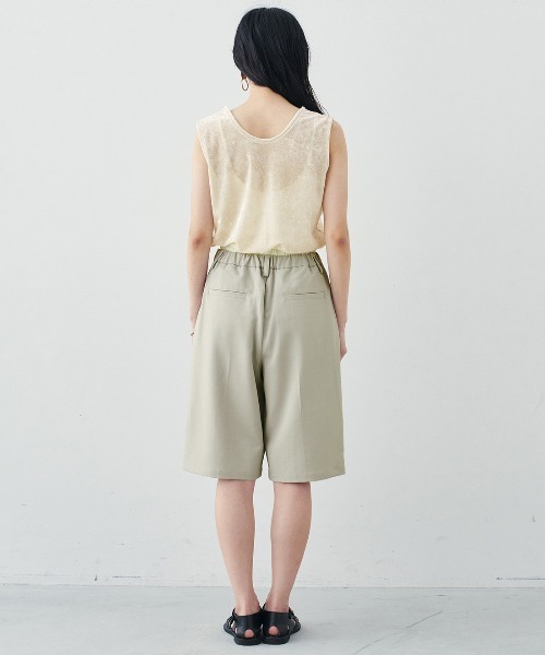 MEDE19F(メデジュウキュウ)の「BRAND NEW MIX STYLE ダブルウエストデザインのリネンライクハーフパンツ〈サンドベージュ〉(その他パンツ・レディース・サンドベージュ・3L/LL/L/M/S)」の7枚目の写真