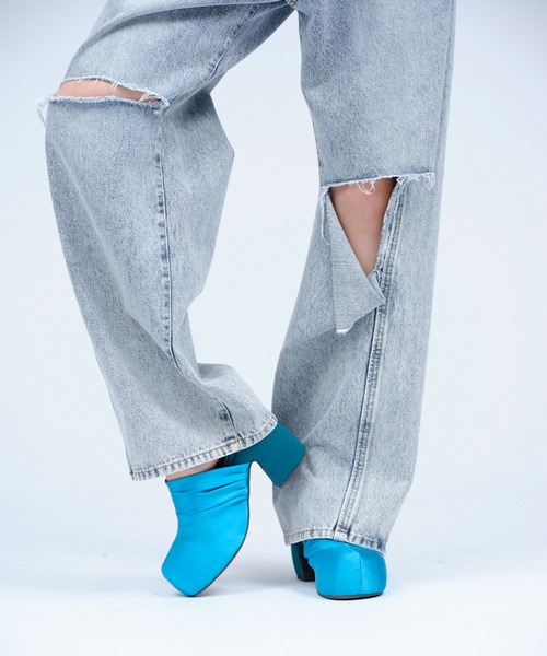 THINGS THAT MATTER（シングス ザット マター）の「SATIN PLATFORM CLOG SANDALS / サテンプラットフォームクロッグサンダル（サンダル・レディース・ピンク/グリーン/ブラック・37/38）」の10枚目の写真