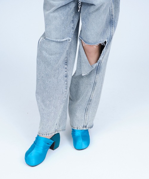 THINGS THAT MATTER（シングス ザット マター）の「SATIN PLATFORM CLOG SANDALS / サテンプラットフォームクロッグサンダル（サンダル・レディース・ピンク/グリーン/ブラック・37/38）」の11枚目の写真