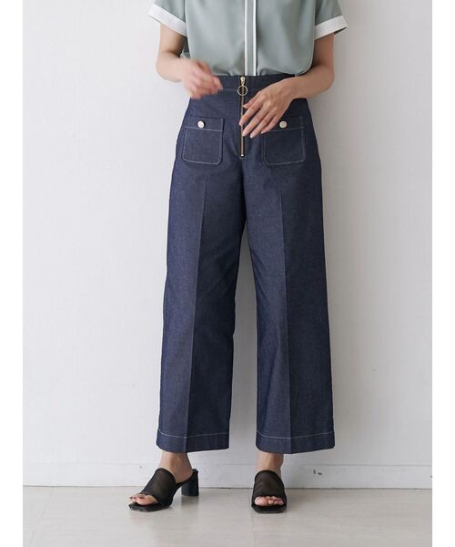 TONAL(トーナル)の「デニムライクマリンパンツ(デニムパンツ・レディース・ネイビー/インディゴブルー・SMALL/MEDIUM)」の1枚目の写真