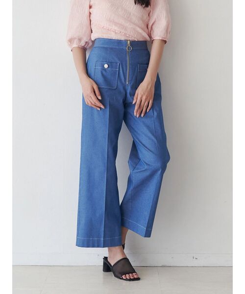TONAL(トーナル)の「デニムライクマリンパンツ(デニムパンツ・レディース・ネイビー/インディゴブルー・SMALL/MEDIUM)」の2枚目の写真