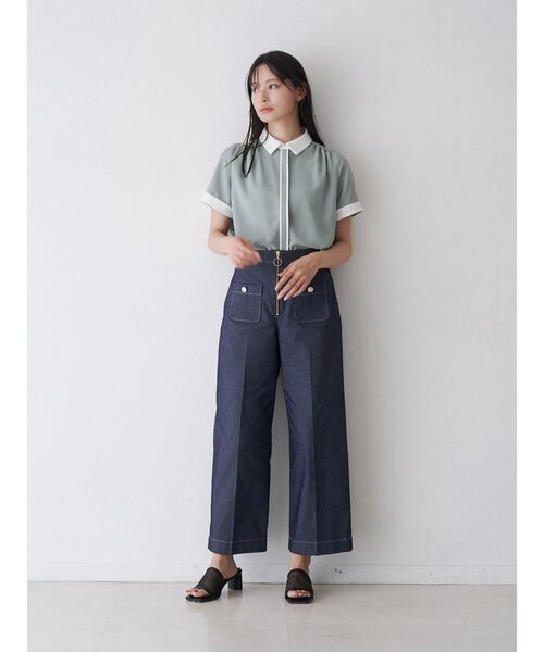 TONAL(トーナル)の「デニムライクマリンパンツ(デニムパンツ・レディース・ネイビー/インディゴブルー・SMALL/MEDIUM)」の5枚目の写真