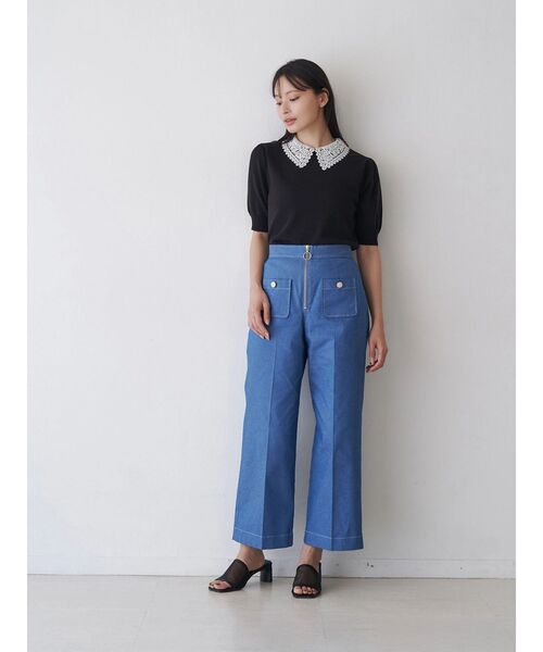 TONAL(トーナル)の「デニムライクマリンパンツ(デニムパンツ・レディース・ネイビー/インディゴブルー・SMALL/MEDIUM)」の7枚目の写真