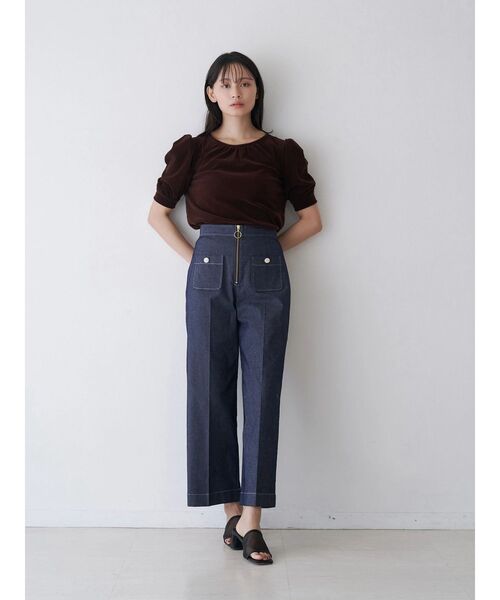 TONAL(トーナル)の「デニムライクマリンパンツ(デニムパンツ・レディース・ネイビー/インディゴブルー・SMALL/MEDIUM)」の8枚目の写真