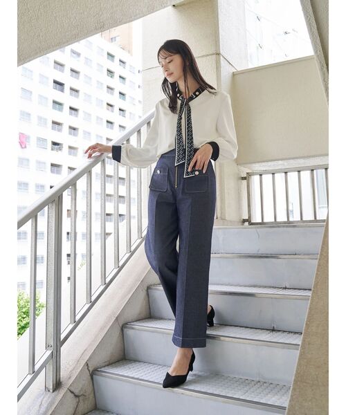 TONAL(トーナル)の「デニムライクマリンパンツ(デニムパンツ・レディース・ネイビー/インディゴブルー・SMALL/MEDIUM)」の14枚目の写真