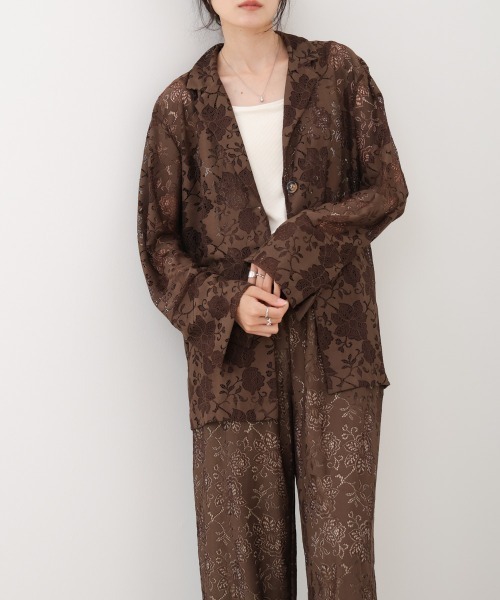 Bab（バブ）の「フラワーレースジャケット（その他アウター・レディース・ブラウン/ブラック・M）」の3枚目の写真