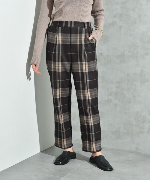 INTERPLANET（インタープラネット）の「起毛ストレッチチェックパンツ（その他パンツ・レディース・ブラック/グレー・FREE）」の8枚目の写真
