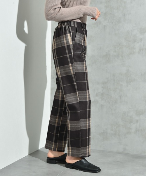 INTERPLANET（インタープラネット）の「起毛ストレッチチェックパンツ（その他パンツ・レディース・ブラック/グレー・FREE）」の10枚目の写真