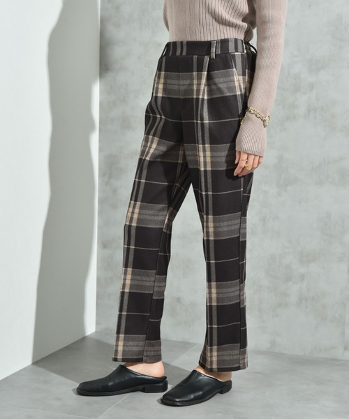 INTERPLANET（インタープラネット）の「起毛ストレッチチェックパンツ（その他パンツ・レディース・ブラック/グレー・FREE）」の12枚目の写真