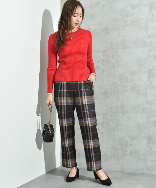 INTERPLANET（インタープラネット）の「起毛ストレッチチェックパンツ（その他パンツ・レディース・ブラック/グレー・FREE）」の14枚目の写真