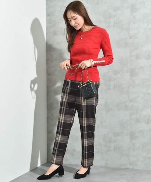 INTERPLANET（インタープラネット）の「起毛ストレッチチェックパンツ（その他パンツ・レディース・ブラック/グレー・FREE）」の16枚目の写真