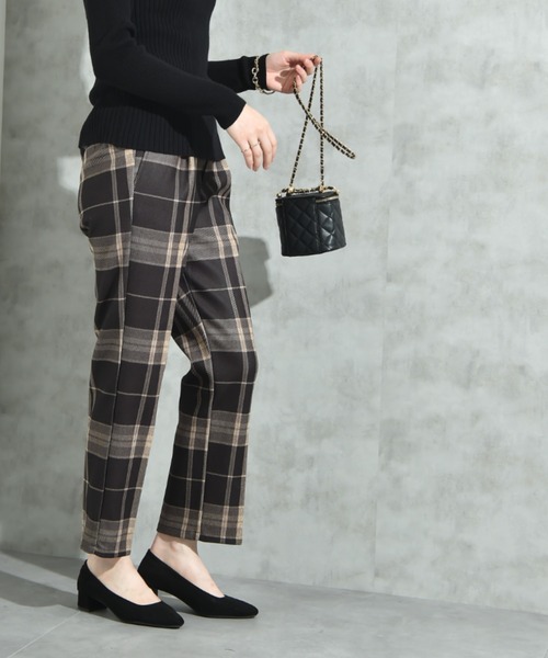 INTERPLANET（インタープラネット）の「起毛ストレッチチェックパンツ（その他パンツ・レディース・ブラック/グレー・FREE）」の20枚目の写真