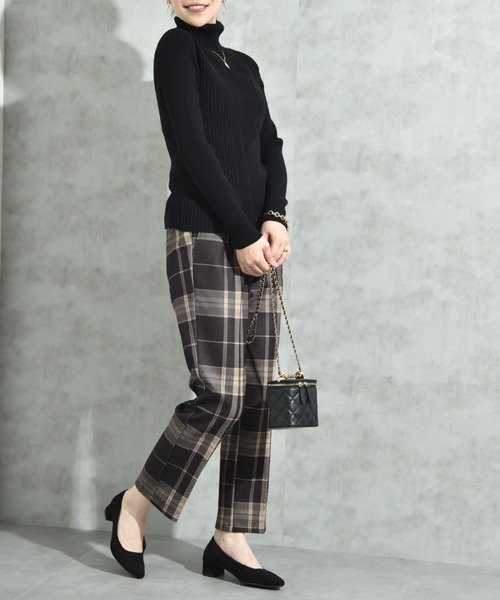 INTERPLANET（インタープラネット）の「起毛ストレッチチェックパンツ（その他パンツ・レディース・ブラック/グレー・FREE）」の22枚目の写真