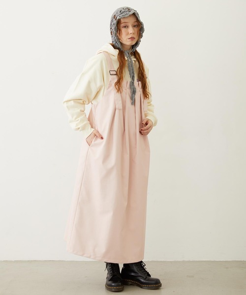 MILKFED.（ミルクフェド）の「FAUX LEATHER TUCK DRESS（ワンピース