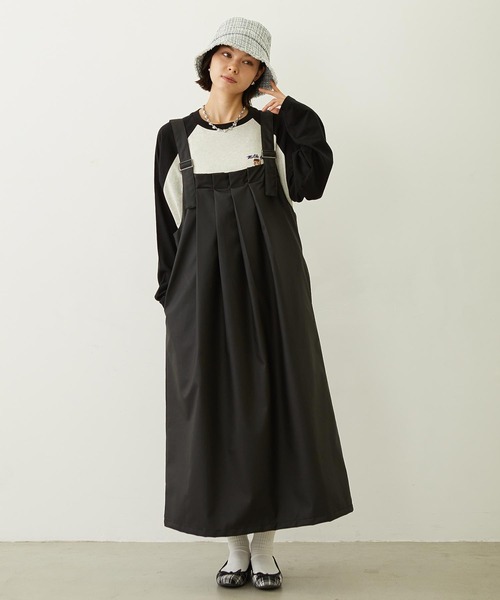 MILKFED.（ミルクフェド）の「FAUX LEATHER TUCK DRESS（ワンピース・レディース・ブラック/ライトピンク/ブラウン・ONE SIZE）」の19枚目の写真