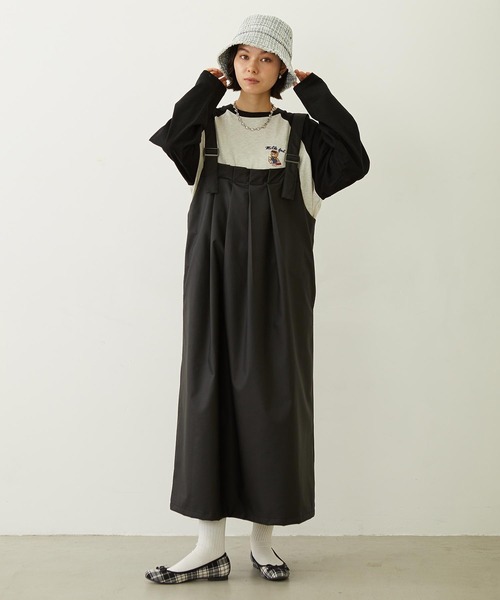 MILKFED.（ミルクフェド）の「FAUX LEATHER TUCK DRESS（ワンピース・レディース・ブラック/ライトピンク/ブラウン・ONE SIZE）」の21枚目の写真
