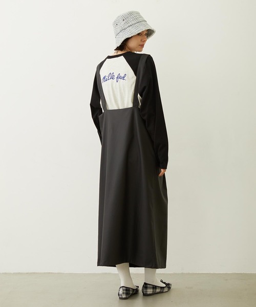 MILKFED.（ミルクフェド）の「FAUX LEATHER TUCK DRESS（ワンピース・レディース・ブラック/ライトピンク/ブラウン・ONE SIZE）」の22枚目の写真