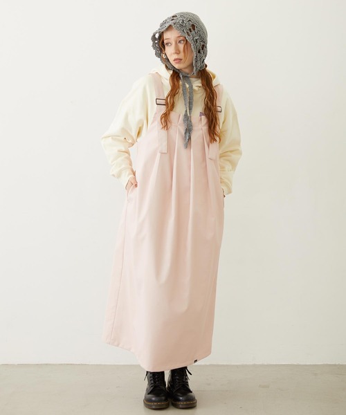 MILKFED.（ミルクフェド）の「FAUX LEATHER TUCK DRESS（ワンピース・レディース・ブラック/ライトピンク/ブラウン・ONE SIZE）」の14枚目の写真