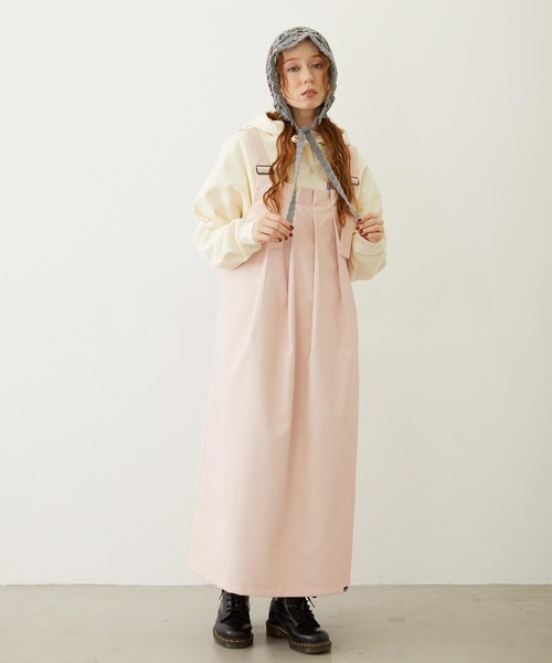 MILKFED.（ミルクフェド）の「FAUX LEATHER TUCK DRESS（ワンピース・レディース・ブラック/ライトピンク/ブラウン・ONE SIZE）」の18枚目の写真