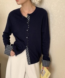 LAC-VERT | 【レイヤード見え】チェックポイントカーディガン(カーディガン/ボレロ)